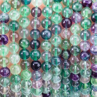 kwaliteit  8mm Colored Flourite Gems Bead Healing Crystal Beads For Jewelry Making fabriek