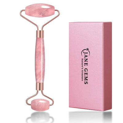 kwaliteit  Crystal Stone Rose Quartz Jade Roller For Facial Treatment / Eliminate Edema fabriek