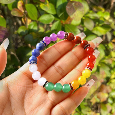 4mm/6mm/8mm/12mm Handgemaakt Crystal 7 Chakra Armband Lengte 18cm