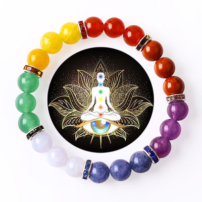 4mm/6mm/8mm/12mm Handgemaakt Crystal 7 Chakra Armband Lengte 18cm