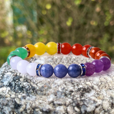 4mm/6mm/8mm/12mm Handgemaakt Crystal 7 Chakra Armband Lengte 18cm