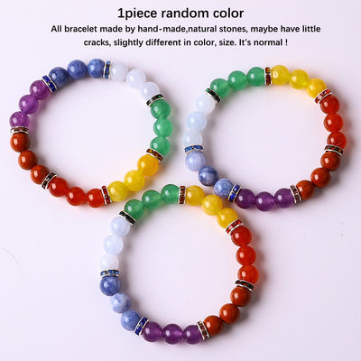 4mm/6mm/8mm/12mm Handgemaakt Crystal 7 Chakra Armband Lengte 18cm