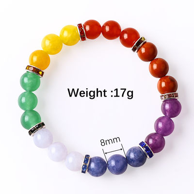 4mm/6mm/8mm/12mm Handgemaakt Crystal 7 Chakra Armband Lengte 18cm