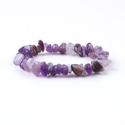 Handgemaakte chips grindsteen armband onregelmatig amethist Genezende energie sieraden