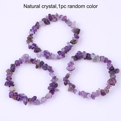 Handgemaakte chips grindsteen armband onregelmatig amethist Genezende energie sieraden