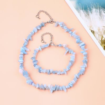Handgemaakte verstelbare chips grind steen armband halsketting stel onregelmatige kristal helende energie sieraden kit