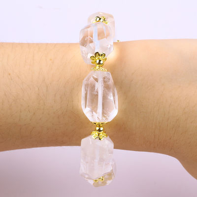 Handgemaakte edelsteen armband verstelbare amuletten helder kwarts armband natuursteen parel sieraden voor feest dagelijks dragen