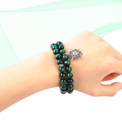 Handgemaakte Ronde Groene 10 mm Tiger Eye Perlen Armband Crystal Healing