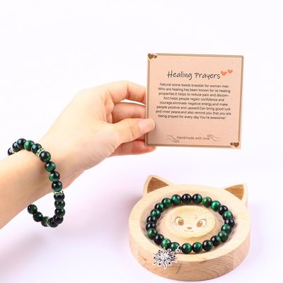 Handgemaakte Ronde Groene 10 mm Tiger Eye Perlen Armband Crystal Healing