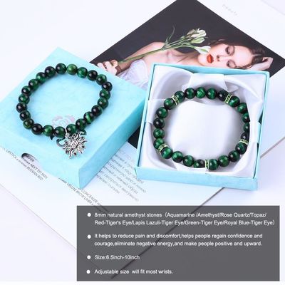 Handgemaakte Ronde Groene 10 mm Tiger Eye Perlen Armband Crystal Healing