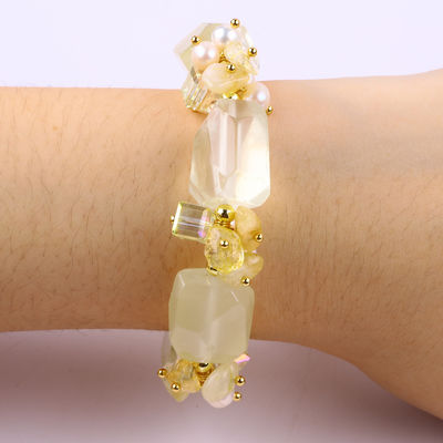 Handgemaakte edelsteen armband verstelbare amuletten citroen armbanden natuursteen parel sieraden voor feest dagelijks dragen