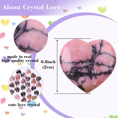 Gelaste Rhodonite-hartvormige kristallen voor chakra-balansering