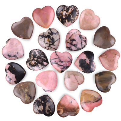 Gelaste Rhodonite-hartvormige kristallen voor chakra-balansering