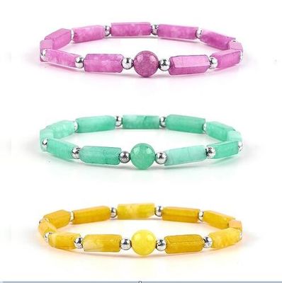 3mm/8mm/13mm rechthoekige kraal Healing Energy Crystal Gemstone Armband