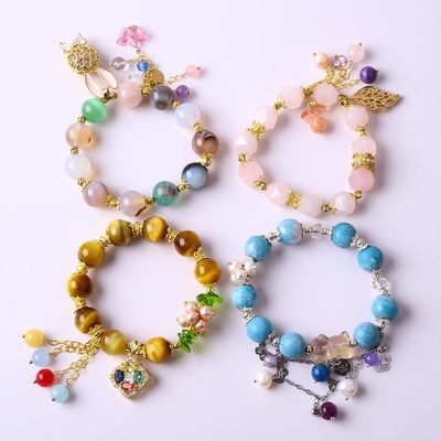Genezende kracht 10mm edelsteen met kralen ronde armbanden met prachtige charmes