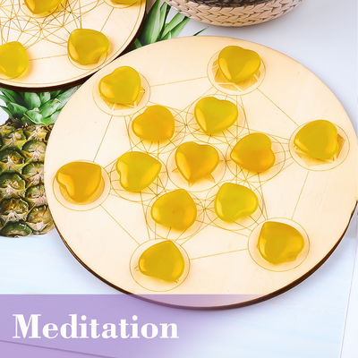 Gele aventurine / topaas hartvormige kristallen voor meditatie