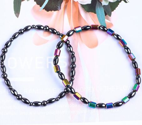 Edelsteenkralen afslanking magnetische hematiet steen enkel armbanden met vijf sterren symbool