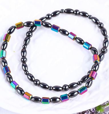 Edelsteenkralen afslanking magnetische hematiet steen enkel armbanden met vijf sterren symbool