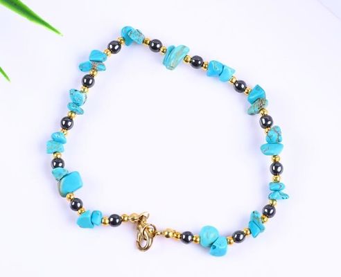 Hematite steen enkelband Armbanden met kristal chip grind steen enkelketting sieraden
