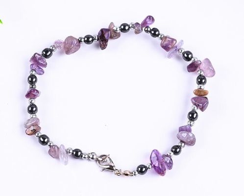 Hematite steen enkelband Armbanden met kristal chip grind steen enkelketting sieraden