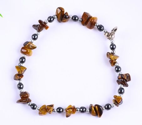 Hematite steen enkelband Armbanden met kristal chip grind steen enkelketting sieraden