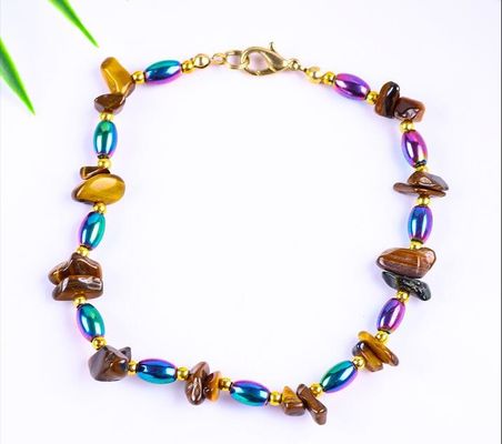 Hematite steen enkelband Armbanden met kristal chip grind steen enkelketting sieraden