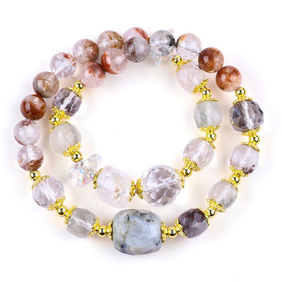 Natuurlijke tuin kwarts 8mm 10mm Perlen Armband DIY Duidelijke kwarts Stretch Armband Voor Geschenk