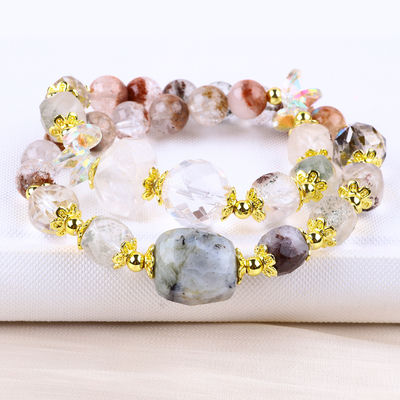 Natuurlijke tuin kwarts 8mm 10mm Perlen Armband DIY Duidelijke kwarts Stretch Armband Voor Geschenk