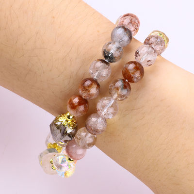 Natuurlijke tuin kwarts 8mm 10mm Perlen Armband DIY Duidelijke kwarts Stretch Armband Voor Geschenk
