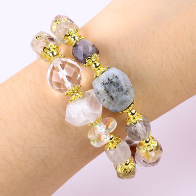 Natuurlijke tuin kwarts 8mm 10mm Perlen Armband DIY Duidelijke kwarts Stretch Armband Voor Geschenk
