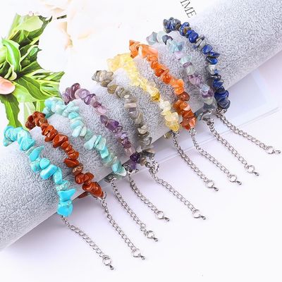 Verstelbare natuurlijke edelstenen Onregelmatige chips Gravelsteen Armband Genezende energie Juwelen