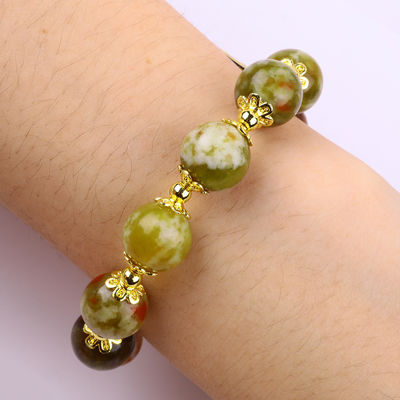 Handgemaakte edelsteen kraan Armband Natuurlijke gele draak Bloedsteen Verstelbare charme Armband Voor feest dagelijks dragen