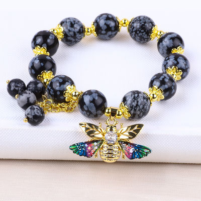 Handgemaakte edelsteen kraan Armband Sneeuwvlokken Verstelbare amuletten Armband Voor feest dagelijks dragen