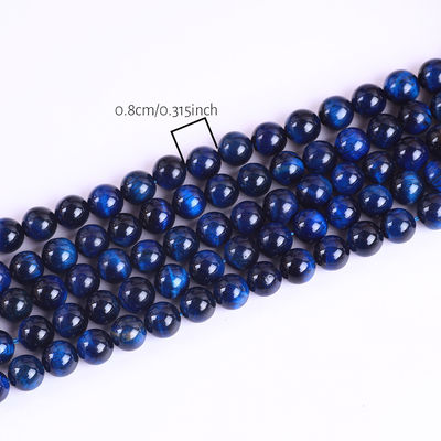 8 mm natuurlijke donkerblauwe tijger oog edelsteen kristalsteen kraal voor sieraden maken