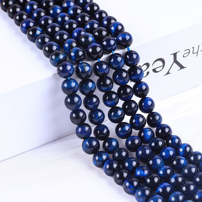 8 mm natuurlijke donkerblauwe tijger oog edelsteen kristalsteen kraal voor sieraden maken