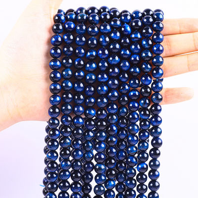 8 mm natuurlijke donkerblauwe tijger oog edelsteen kristalsteen kraal voor sieraden maken