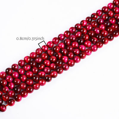 8mm Roze Rood Tiger Eye Edelsteen Genezend Roze Kristallen Steen Perlen Voor Juwelen maken