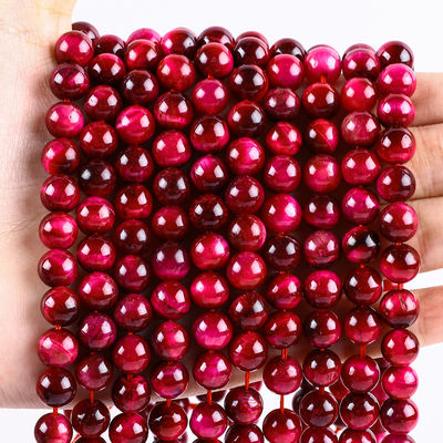 8mm Roze Rood Tiger Eye Edelsteen Genezend Roze Kristallen Steen Perlen Voor Juwelen maken
