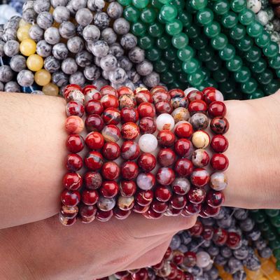 Rood Jaspis Ronde Perlen Natuurlijke Kristallen Edelsteen Verschillende Perlen Grootte Losse Perlen Strengen voor DIY Juwelen maken