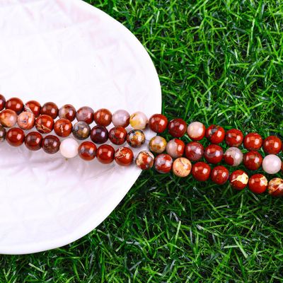 Rood Jaspis Ronde Perlen Natuurlijke Kristallen Edelsteen Verschillende Perlen Grootte Losse Perlen Strengen voor DIY Juwelen maken