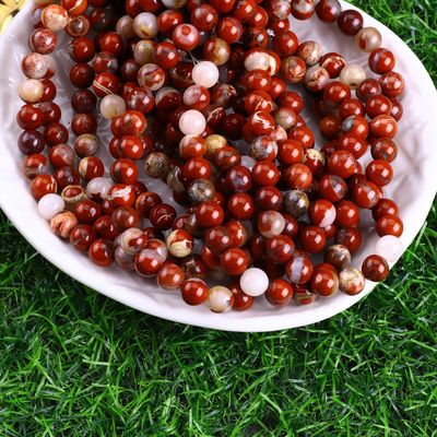 Rood Jaspis Ronde Perlen Natuurlijke Kristallen Edelsteen Verschillende Perlen Grootte Losse Perlen Strengen voor DIY Juwelen maken