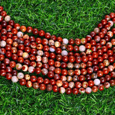 Rood Jaspis Ronde Perlen Natuurlijke Kristallen Edelsteen Verschillende Perlen Grootte Losse Perlen Strengen voor DIY Juwelen maken