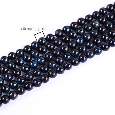 8mm Ink Blauw tijgeroog Edelsteen Roze Kristallen Steen Perlen Voor Juwelen