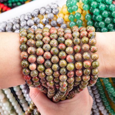 Unakite Ronde Perlen Natuurlijk Kristal Edelsteen Verschillende Perlen Grootte Losse Perlen Strengen voor DIY Juwelen maken