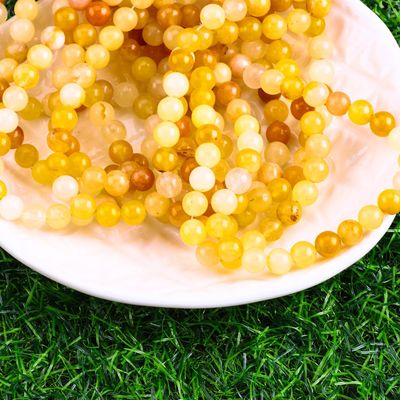 Donkere gele jade ronde kralen natuurlijke kristal edelsteen verschillende grootte van de kralen losse kralen strengen voor doe-het-zelf sieraden