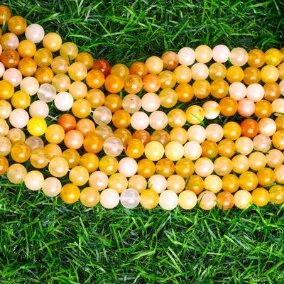 Donkere gele jade ronde kralen natuurlijke kristal edelsteen verschillende grootte van de kralen losse kralen strengen voor doe-het-zelf sieraden