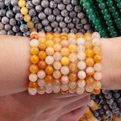 Donkere gele jade ronde kralen natuurlijke kristal edelsteen verschillende grootte van de kralen losse kralen strengen voor doe-het-zelf sieraden