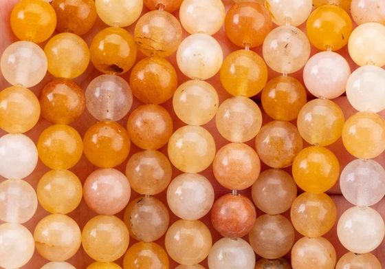 Donkere gele jade ronde kralen natuurlijke kristal edelsteen verschillende grootte van de kralen losse kralen strengen voor doe-het-zelf sieraden