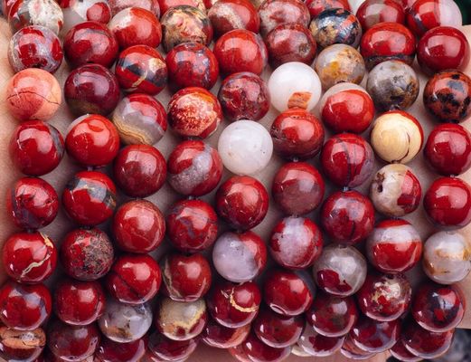 Rood Jaspis Ronde Perlen Natuurlijke Kristallen Edelsteen Verschillende Perlen Grootte Losse Perlen Strengen voor DIY Juwelen maken