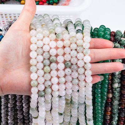 Tian Shan Groene Jade Ronde Perlen Natuurlijke Kristallen Edelsteen Verschillende Perlen Grootte Losse Perlen Strengen voor DIY Juwelen maken